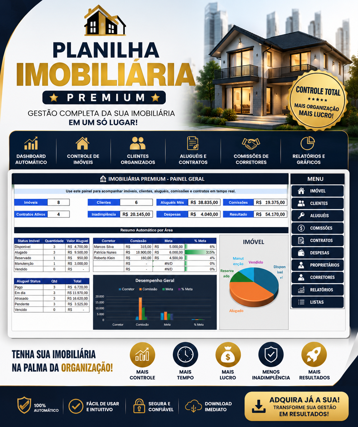 🏠 Chegou a Planilha Imobiliária Premium! - com R$ 10 OFF!